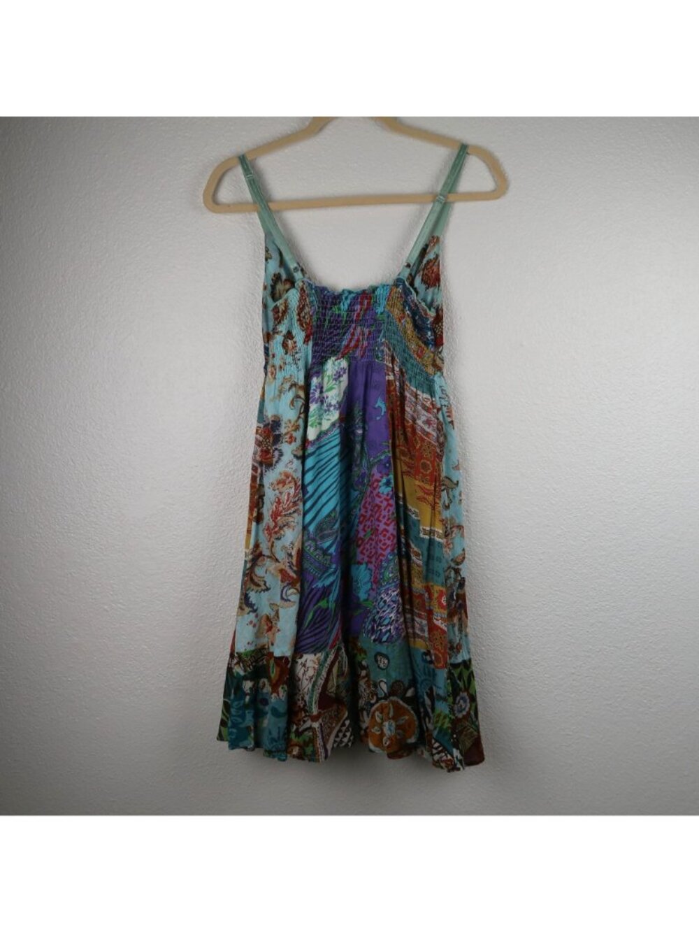 VTG Y2K S No Boundaries Junior Patchwork Sundress Babydoll Boho Style Cotton - Picture 4 of 5